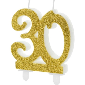 Number Candle Modern - 30 - Gold